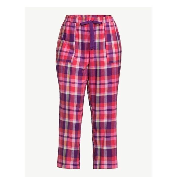 Joyspun Women's Print Flannel Sleep Pants, Size Medium - Picture 1 of 2